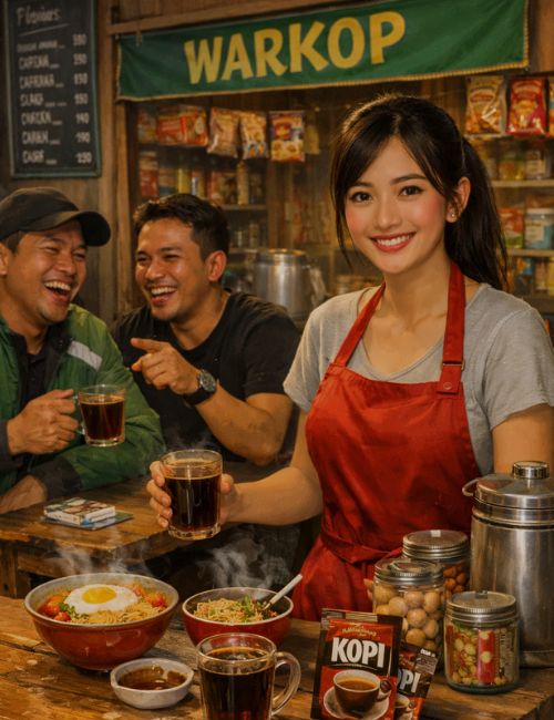 Suasana warung kopi tempat tim iOutbound berdiskusi dan berbagi ide